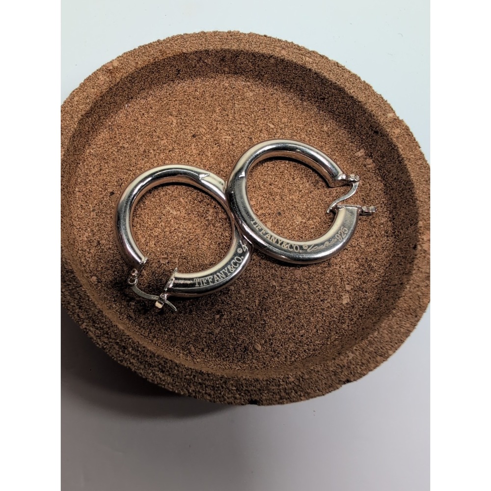Tiffany & Co Sterling Silver 1837 Wide Hoop Earrings